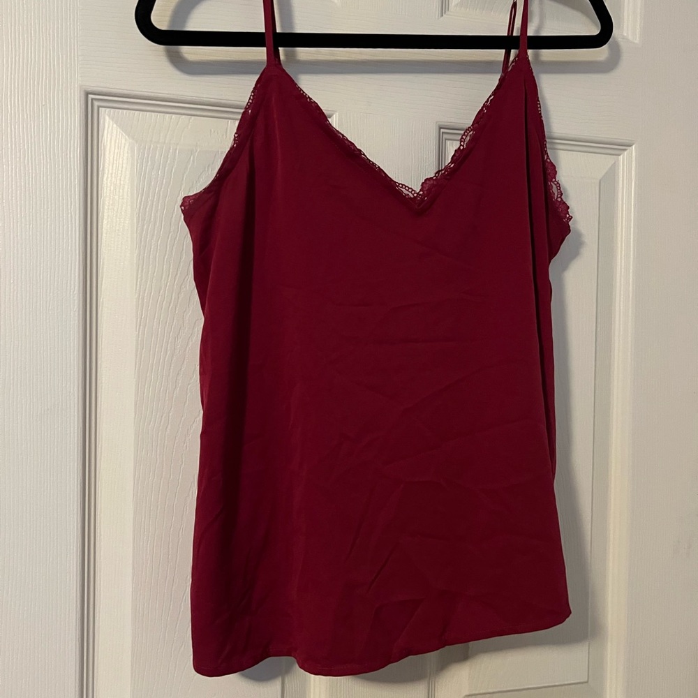 Abercrombie & Fitch magenta Lace Trim Cami